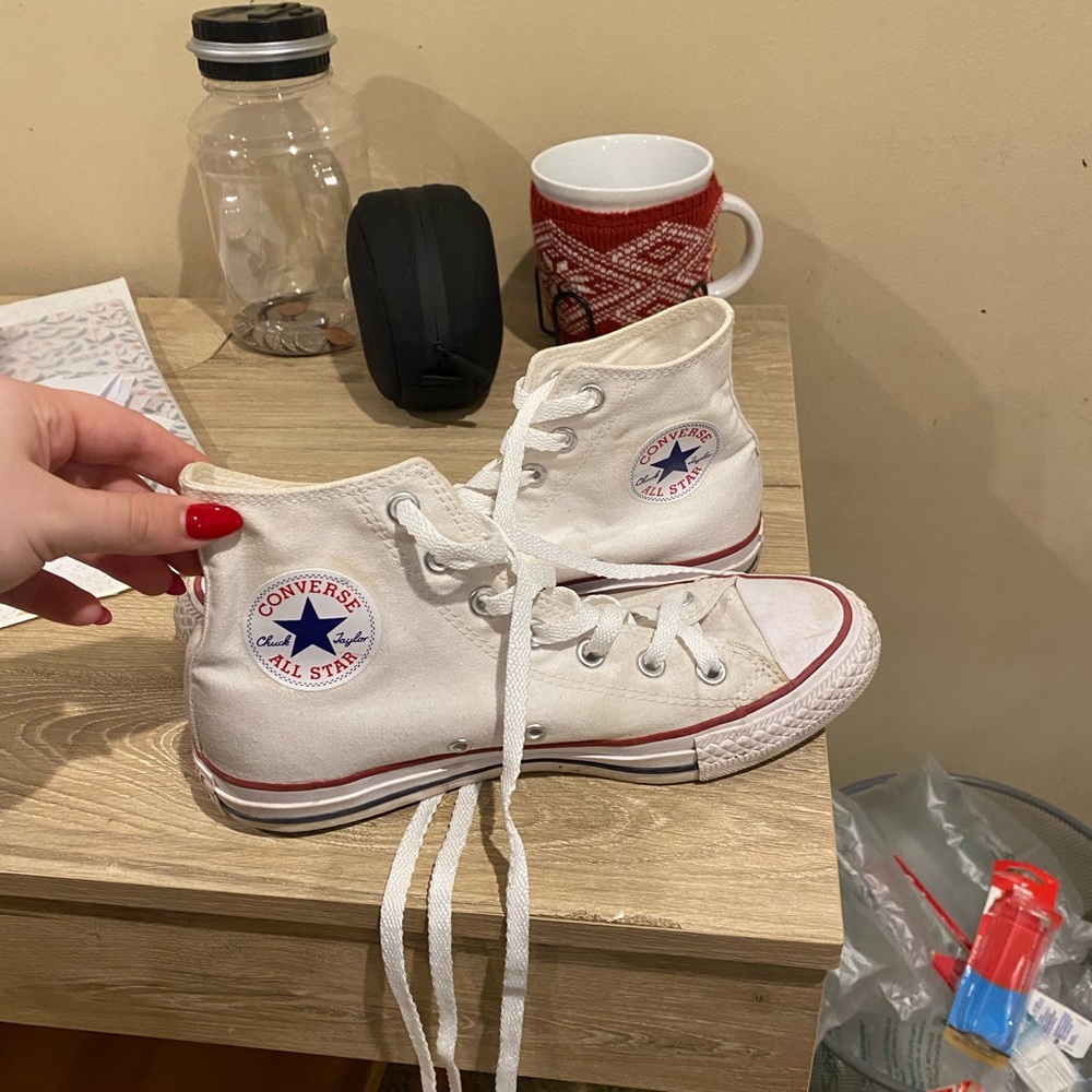 White Converse High Tops